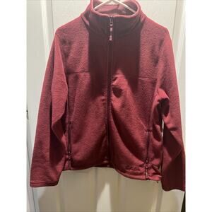 Cabela's Full Zip Fleece Women's Maroon/Pink Jacket Size L